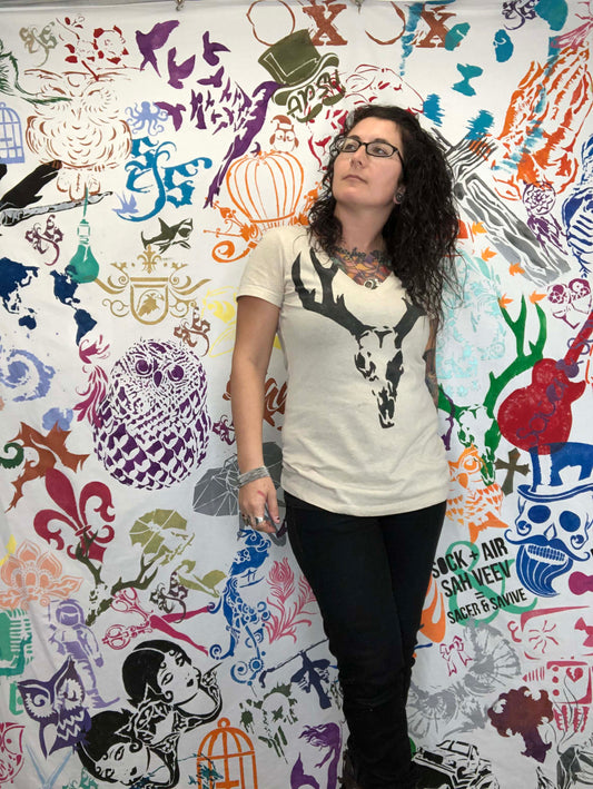 Dust N Bones Ladies Premium V-Neck T-shirt