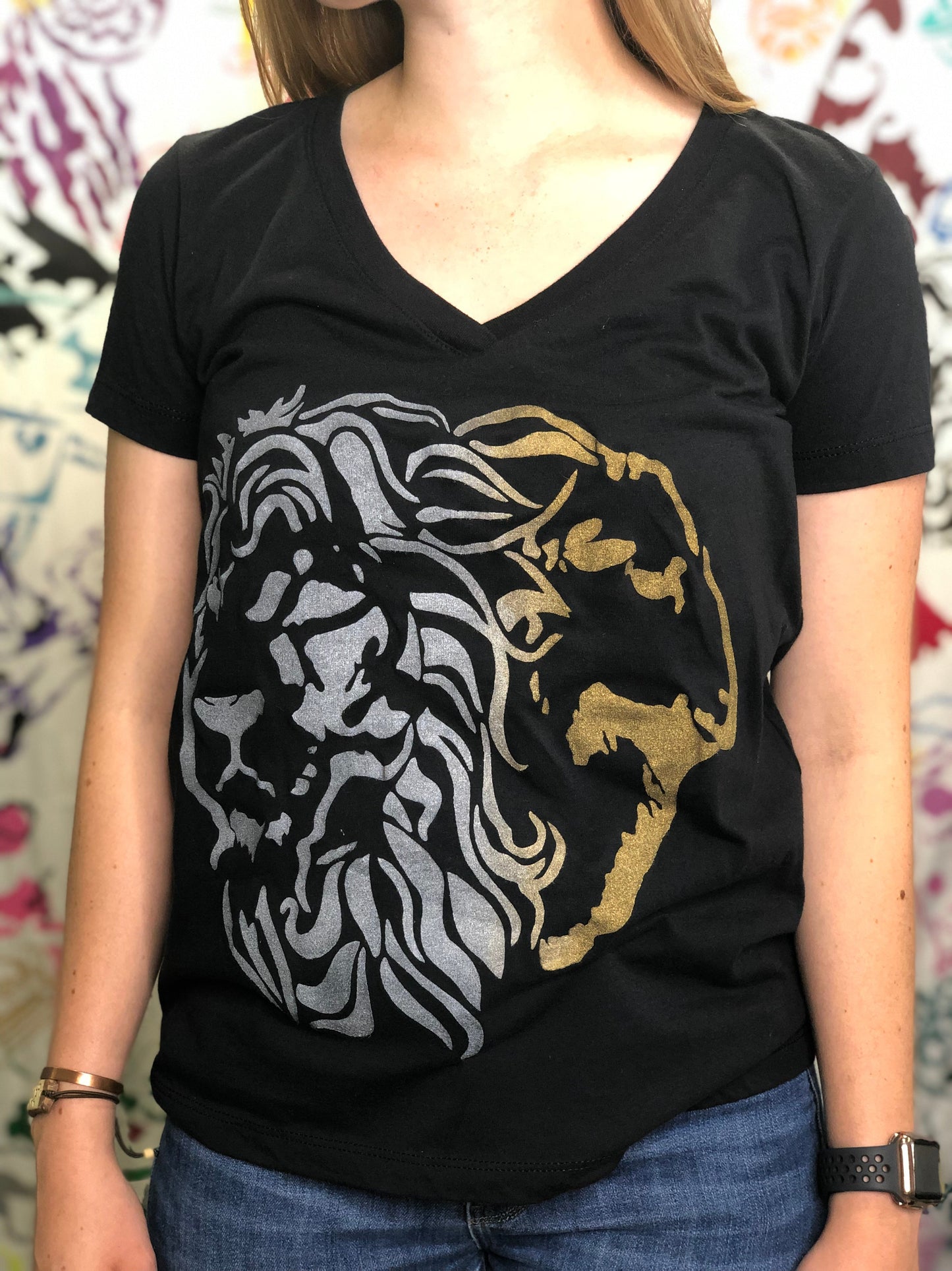Lion and Lamb Ladies Premium V-Neck T-shirt