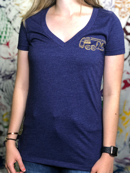 Mini Camper Ladies Premium V-Neck T-shirt