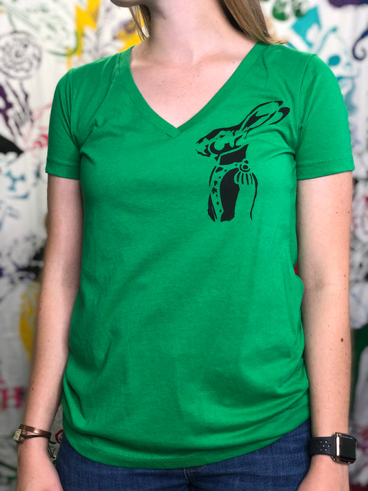 Regal Rabbit Mini Ladies V-Neck T-shirt