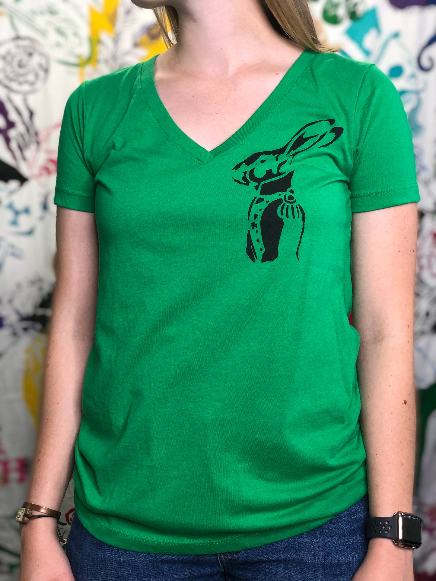 Regal Rabbit Mini Ladies Premium V-Neck T-shirt