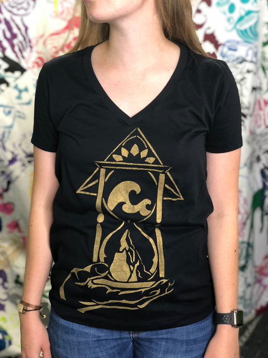 Journey front Ladies V-Neck T-shirt