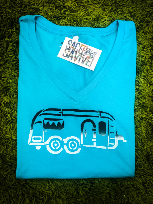Camper Ladies Premium V-Neck T-shirt