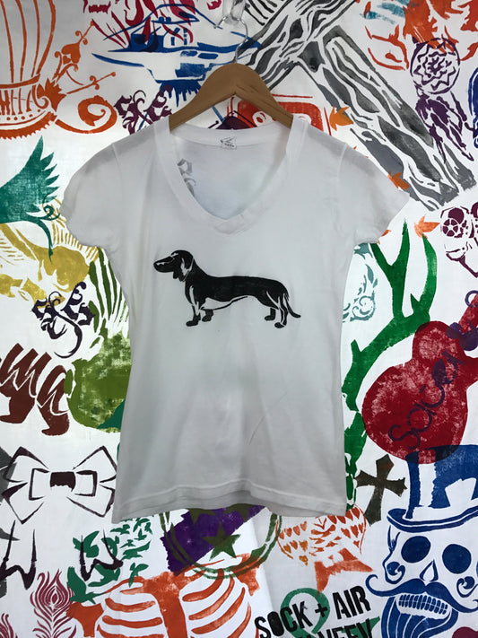 Dachshund Ladies V-Neck T-shirt