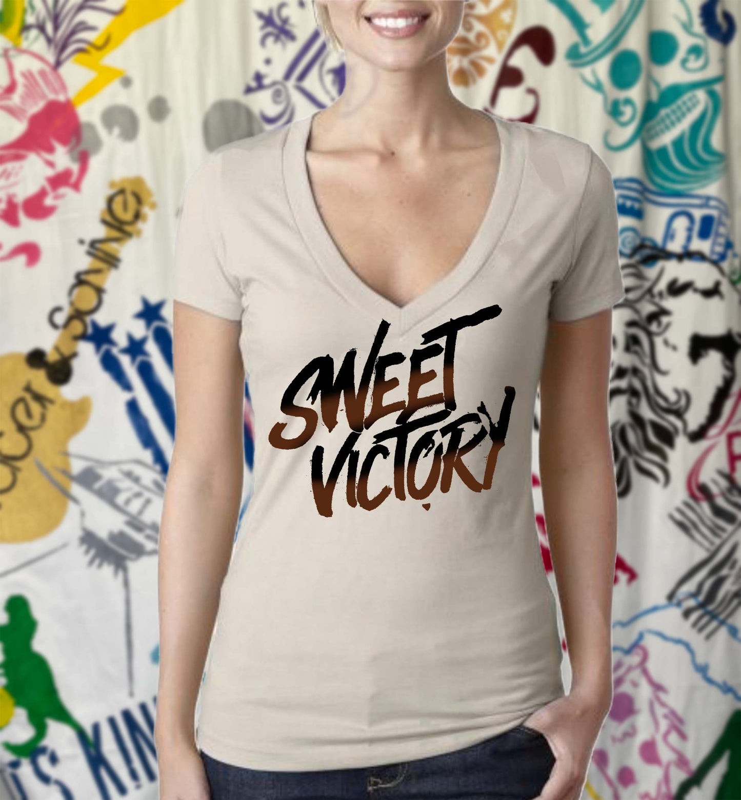 Sweet Victory Ladies Premium V Neck Tee