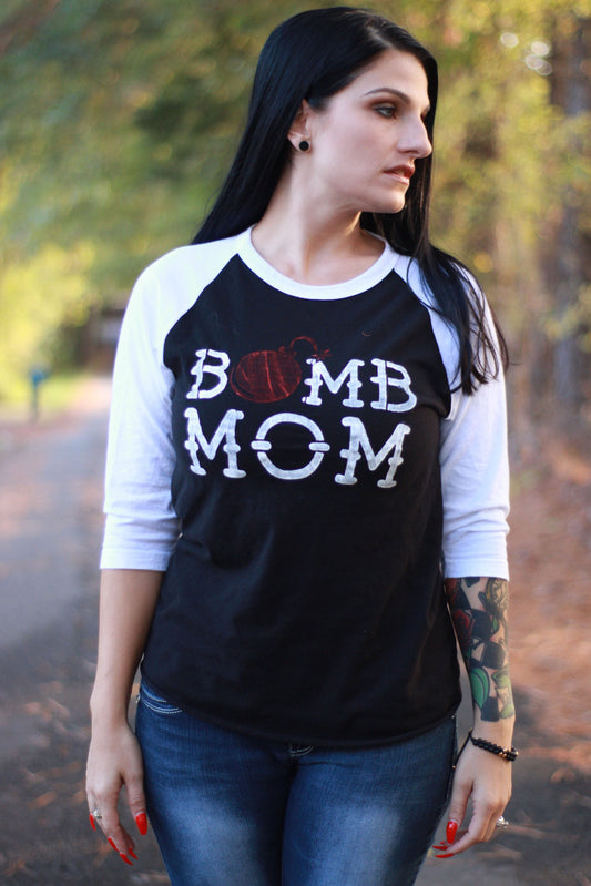 Bomb Mom Baseball Tee