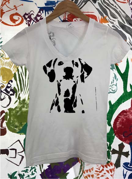 Dalmatian Ladies V-Neck T-shirt