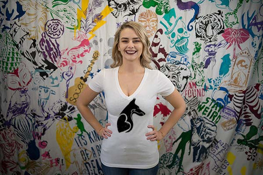 Doberman Ladies V-Neck T-shirt