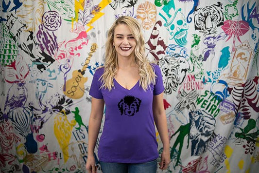 Doodle Pup Ladies V-Neck T-shirt