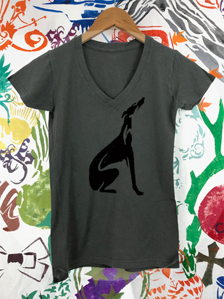 Greyhound B Ladies V-Neck T-shirt