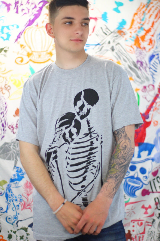 Hugging Skeletons Unisex Crew Neck T-shirt