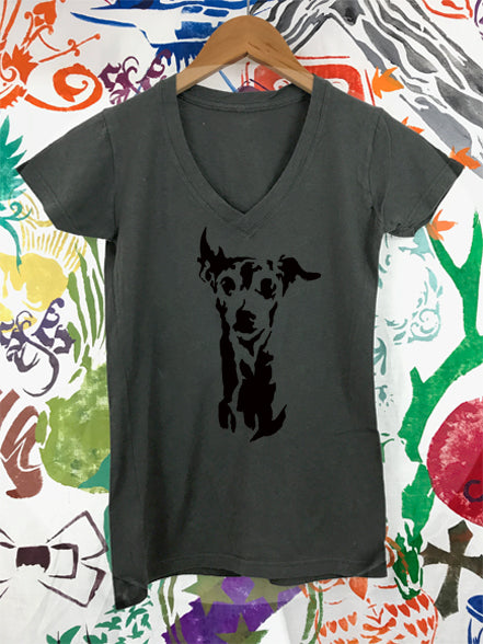 Italian Greyhound Ladies V-Neck T-shirt