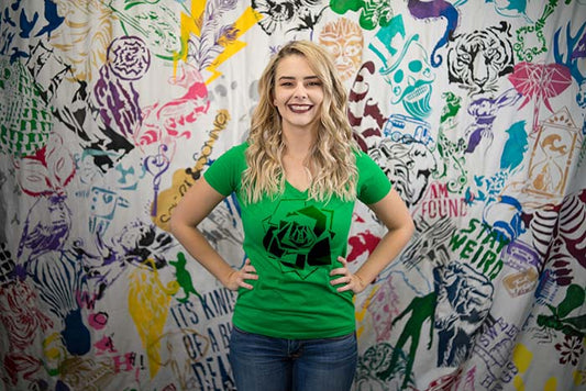 Geo Rose Ladies Premium V-Neck T-shirt