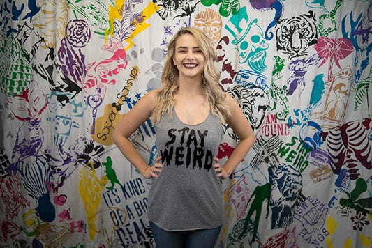Stay Weird Ladies Premium Racerback Tank