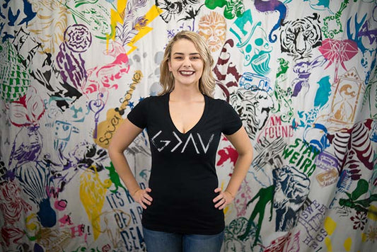 God is Greater than my Highs and Lows Ladies V-neck T-shirt