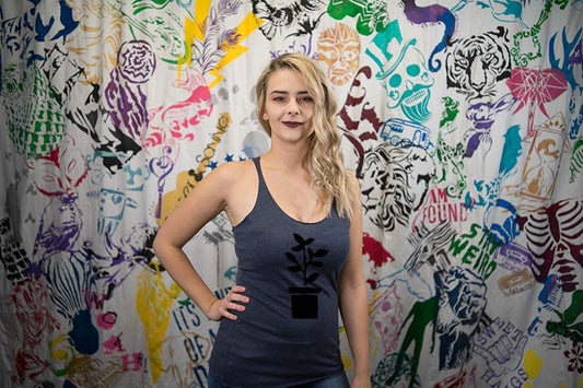 Leafy Plant Ladies Racerback Tank