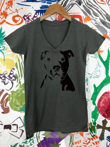 Pitbull Ladies V-Neck T-shirt