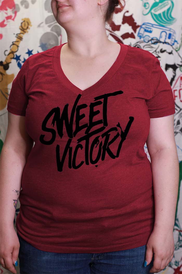Sweet Victory Ladies Premium V-Neck T Plus Size