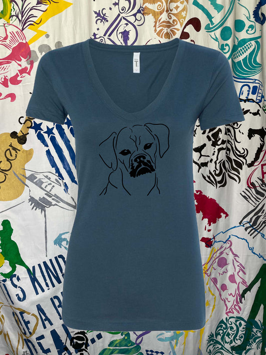 Puggle Ladies V-Neck T-shirt