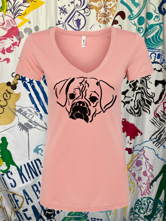 Puggle B Ladies V-Neck T-shirt