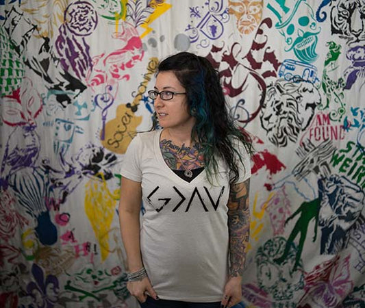 God is Greater... Ladies Premium V-Neck T-shirt