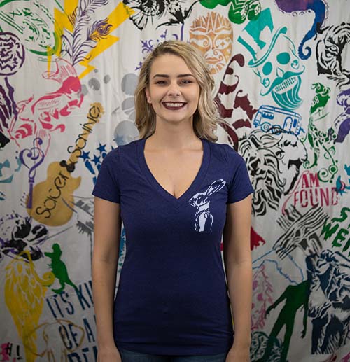 Regal Rabbit Mini Ladies Premium V-Neck T-shirt